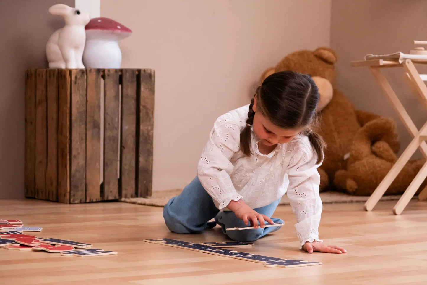 Slide game with cars and bell