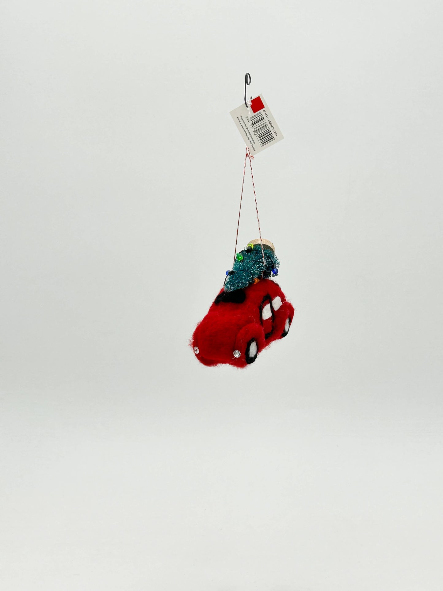 Felt Figurine Christmas Car with Tree Decoration