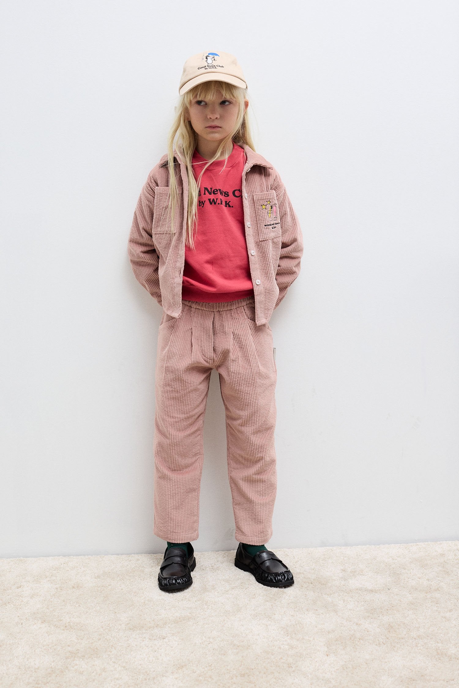 Magic toothbrush corduroy carrot pants (pink)