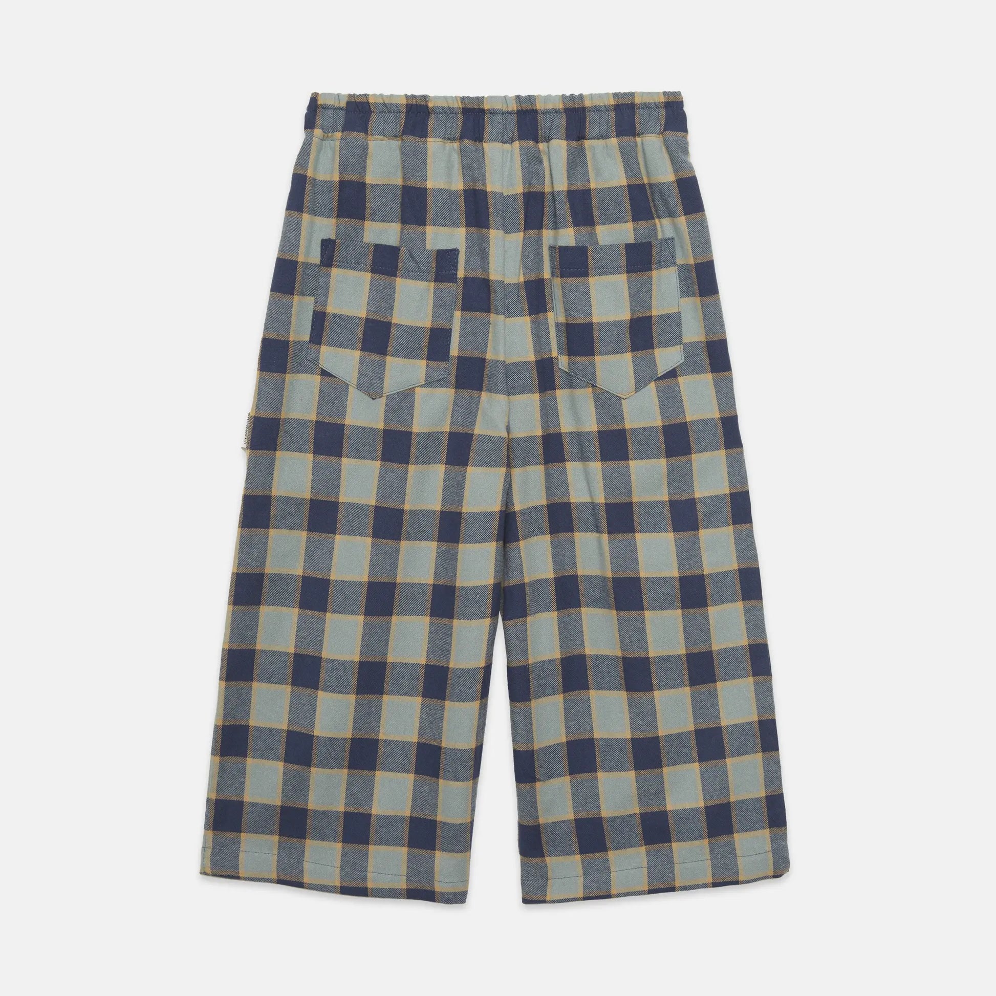 Checkered blue flare pants