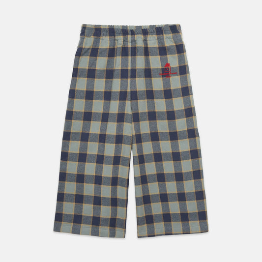 Checkered blue flare pants