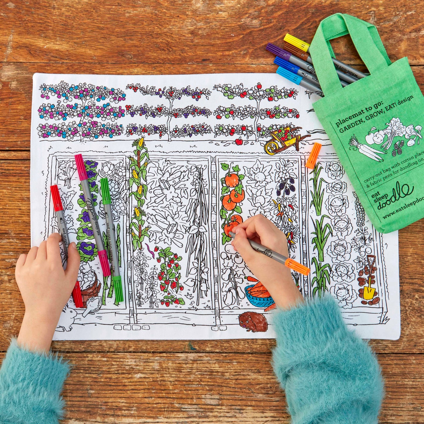 Garden, Grow, Eat! Placemat to Go - Colouring Craft Kit