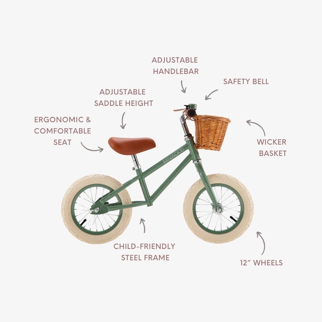 BANWOOD BALANCE BIKE FIRST GO VINTAGE - FOREST