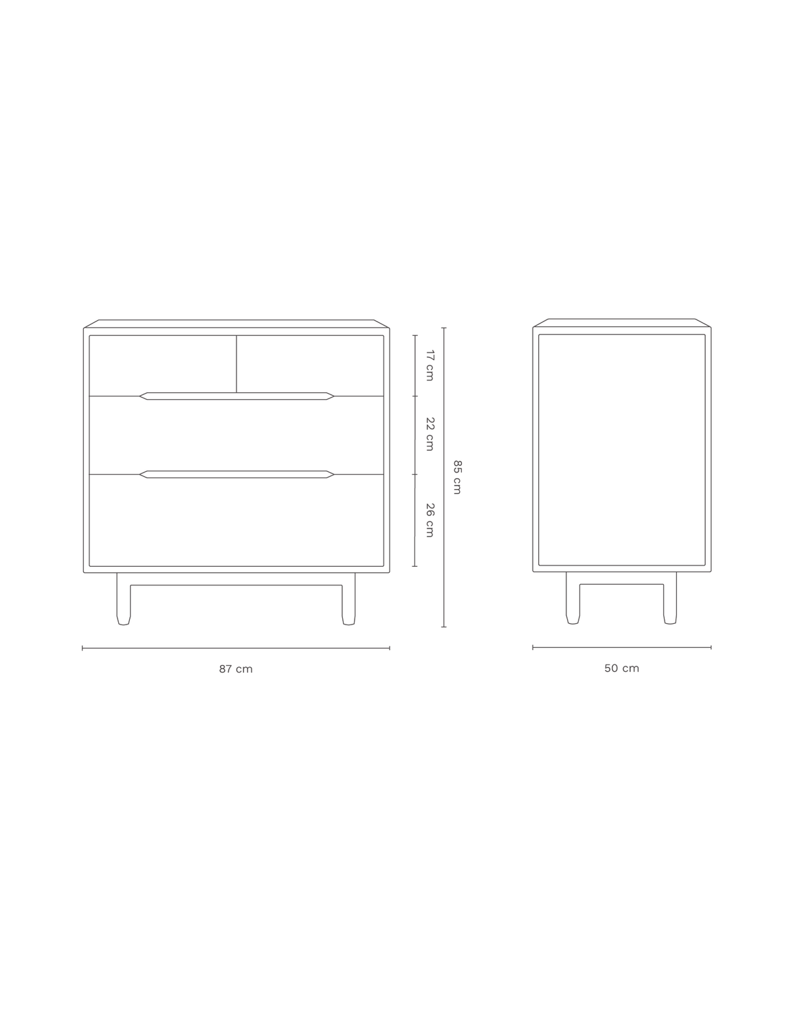 Pure oak wood dresser