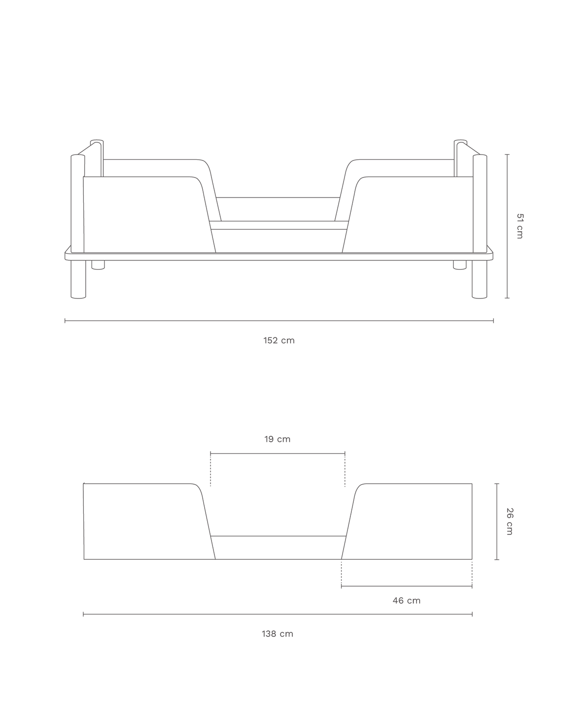 Latitude junior bed set in solid oak wood + 2 safety rails