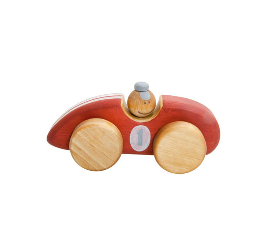 Handmade Wooden Toy, Red Race Car Toy