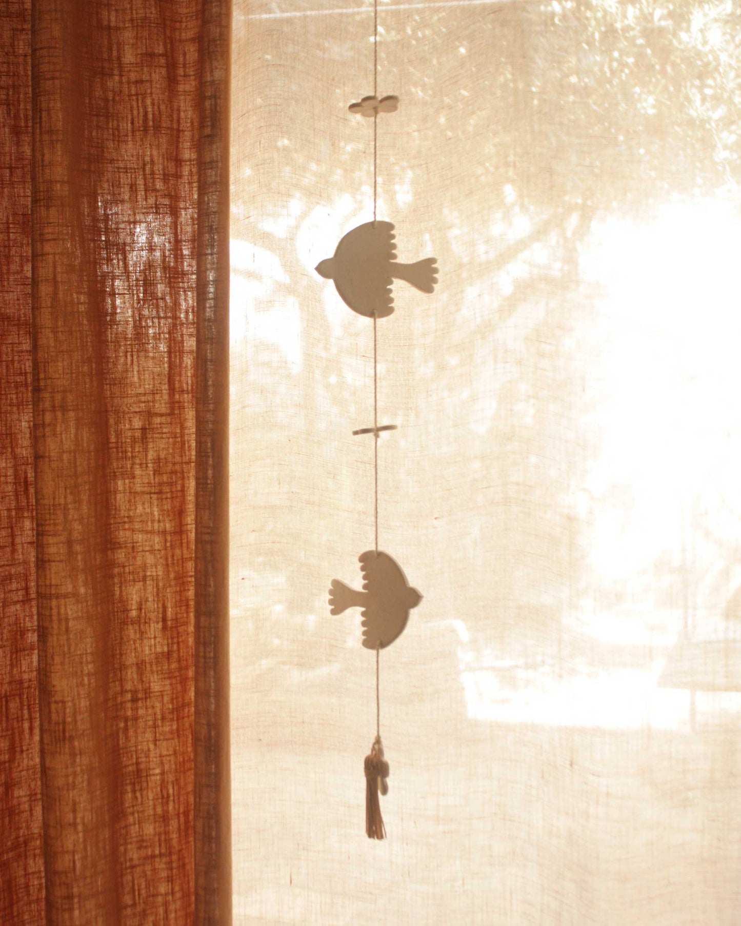 Mobile doves and flowers