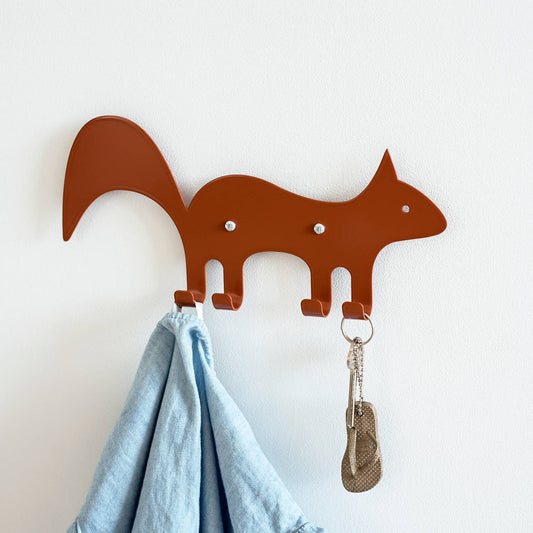 Kids Wall Hook Squirrel Brown