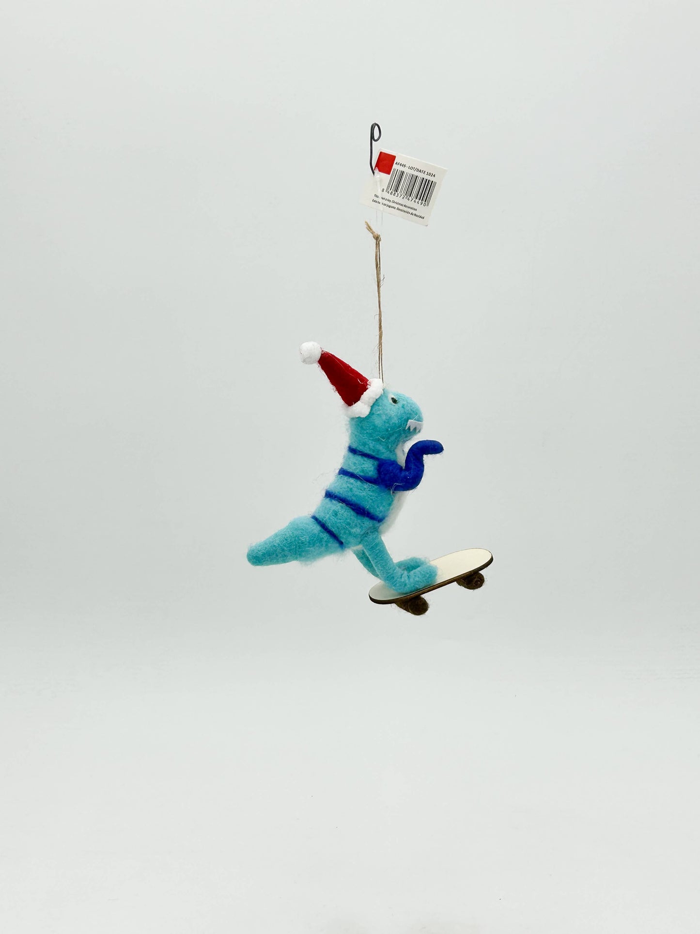 Felt Figurine Christmas Dinosaur Skateboard Decoration