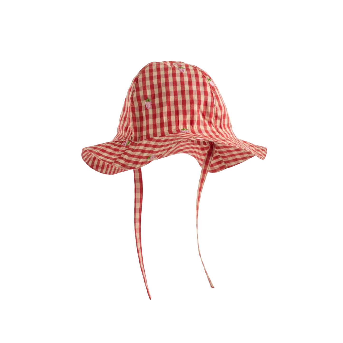 Molly Pineberry Sun Hat - Red-pink Berry Gingham