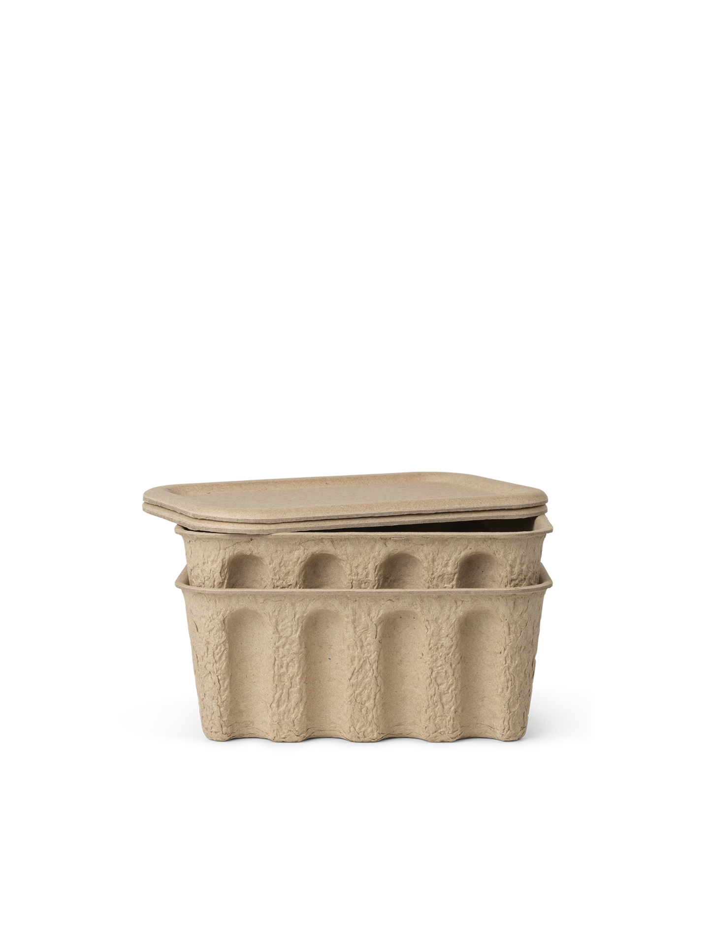 Paper Pulp Box - Set of 2 - Brown