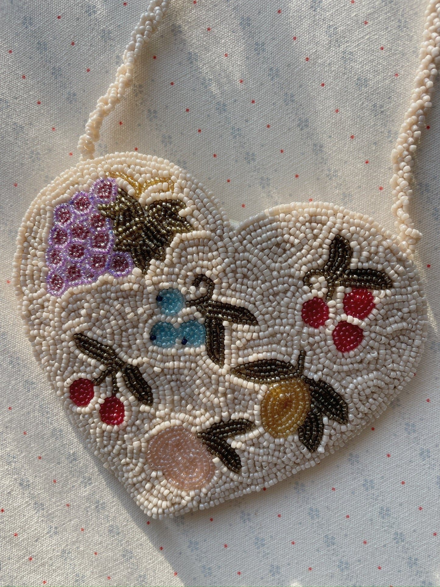 Beaded heart bag