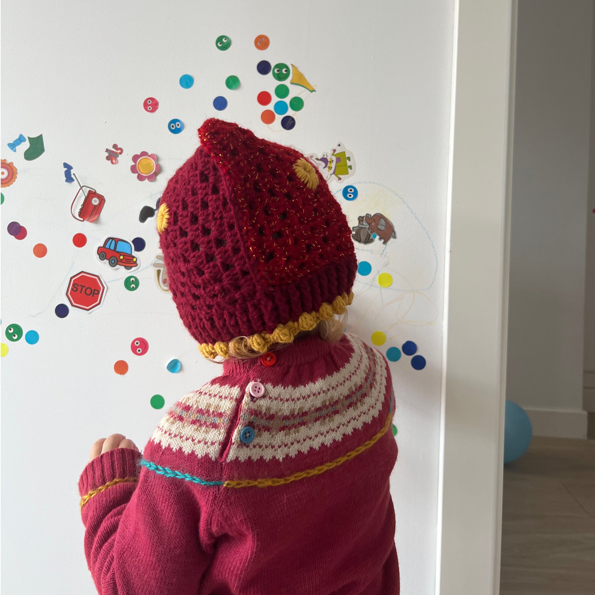 Red Caperucita Bonnet - one of a kind