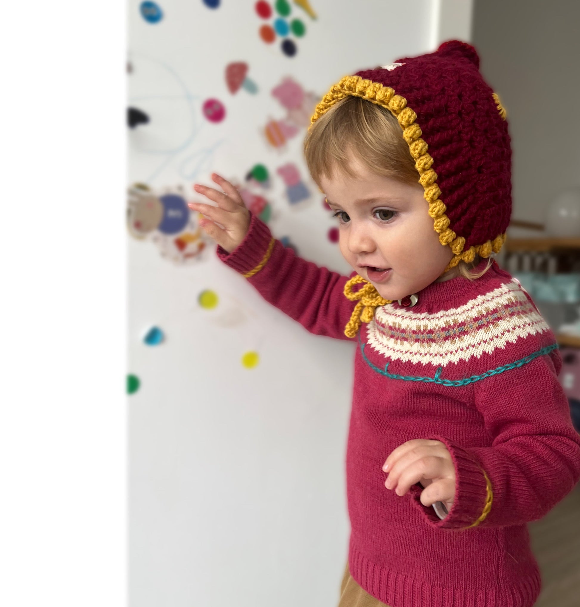 Red Caperucita Bonnet - one of a kind