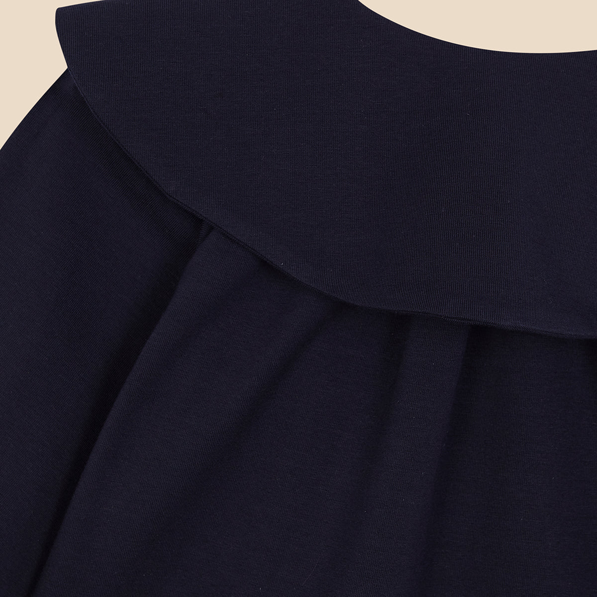 Lapel Collar Blouse Navy Knit