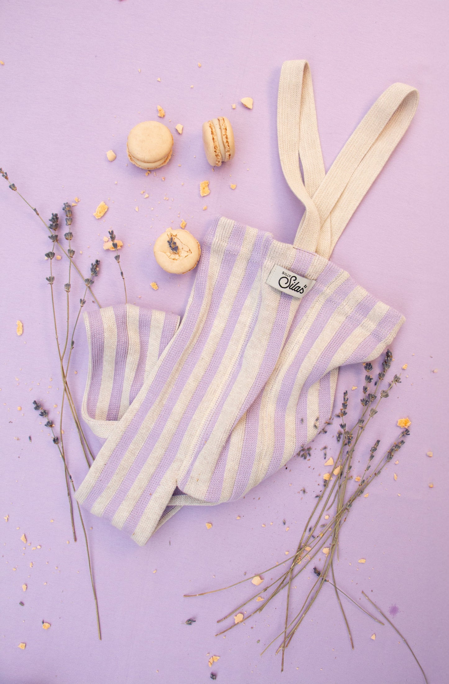Footless Special Lavender x Cream Striped