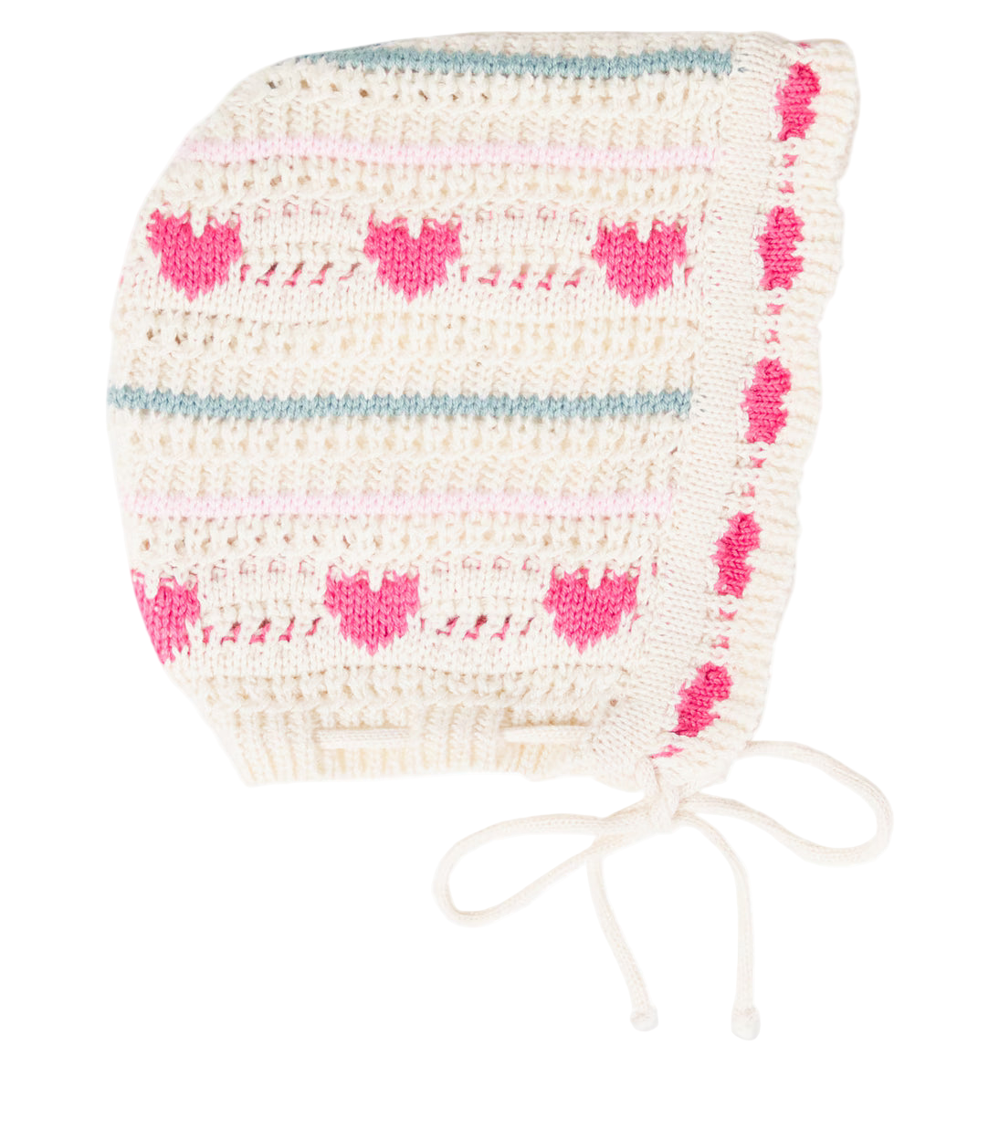 Baby Josie crochet cotton and wool bonnet