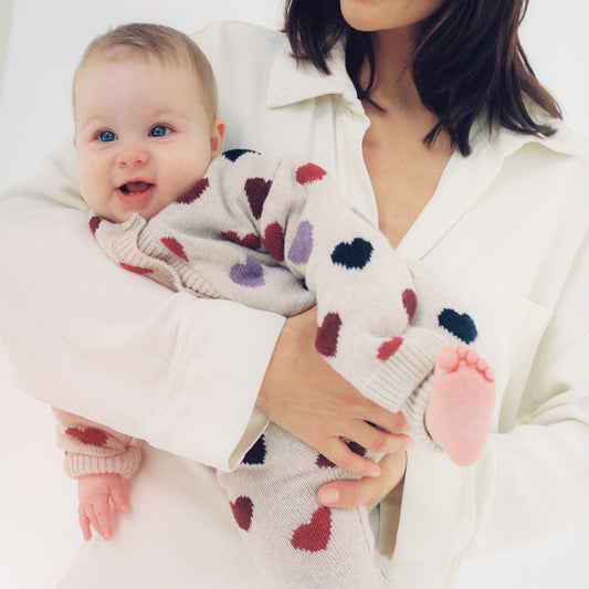 Cora Baby Cardigan - Hearts