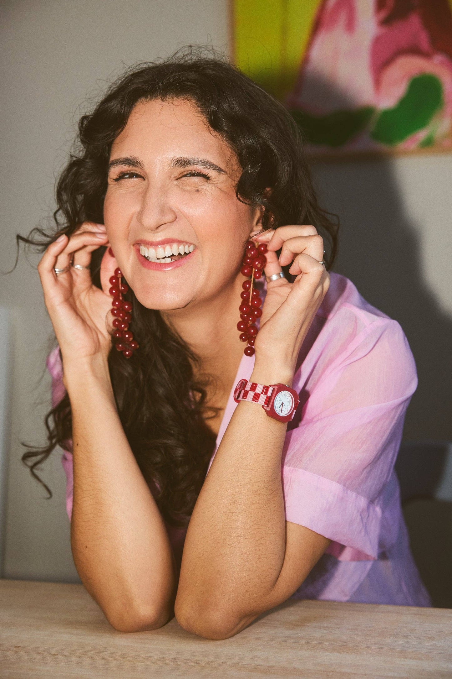 watch Raspberry Icecream - Red & Pink Checkered