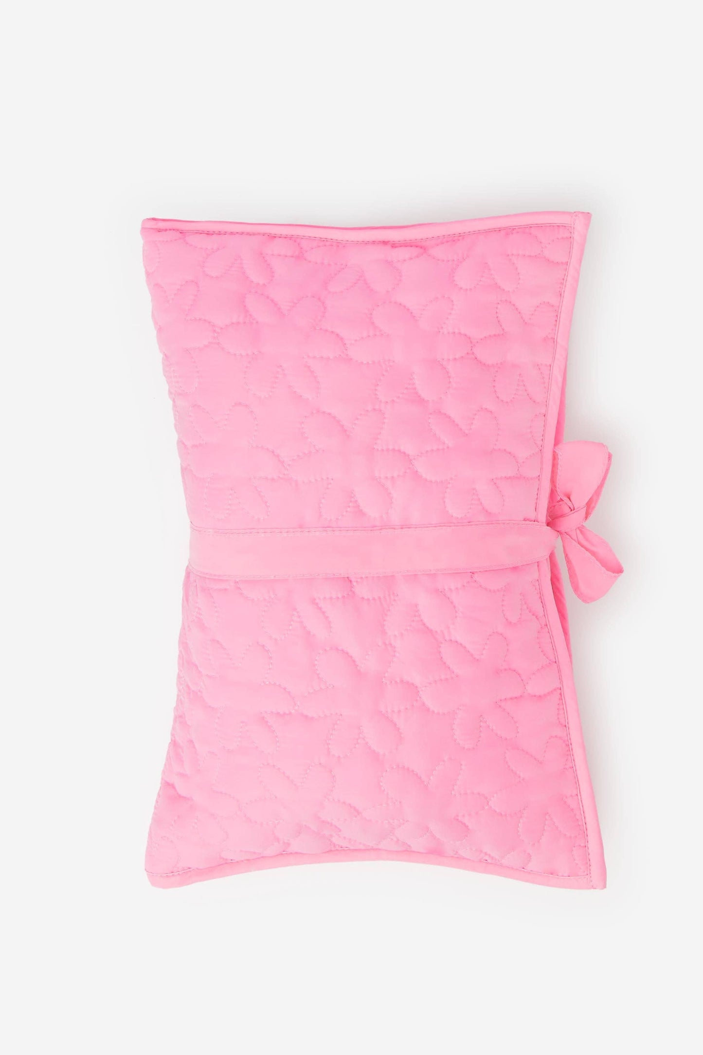 Quilted Nylon Diaper and Wipes Pouch Flowers