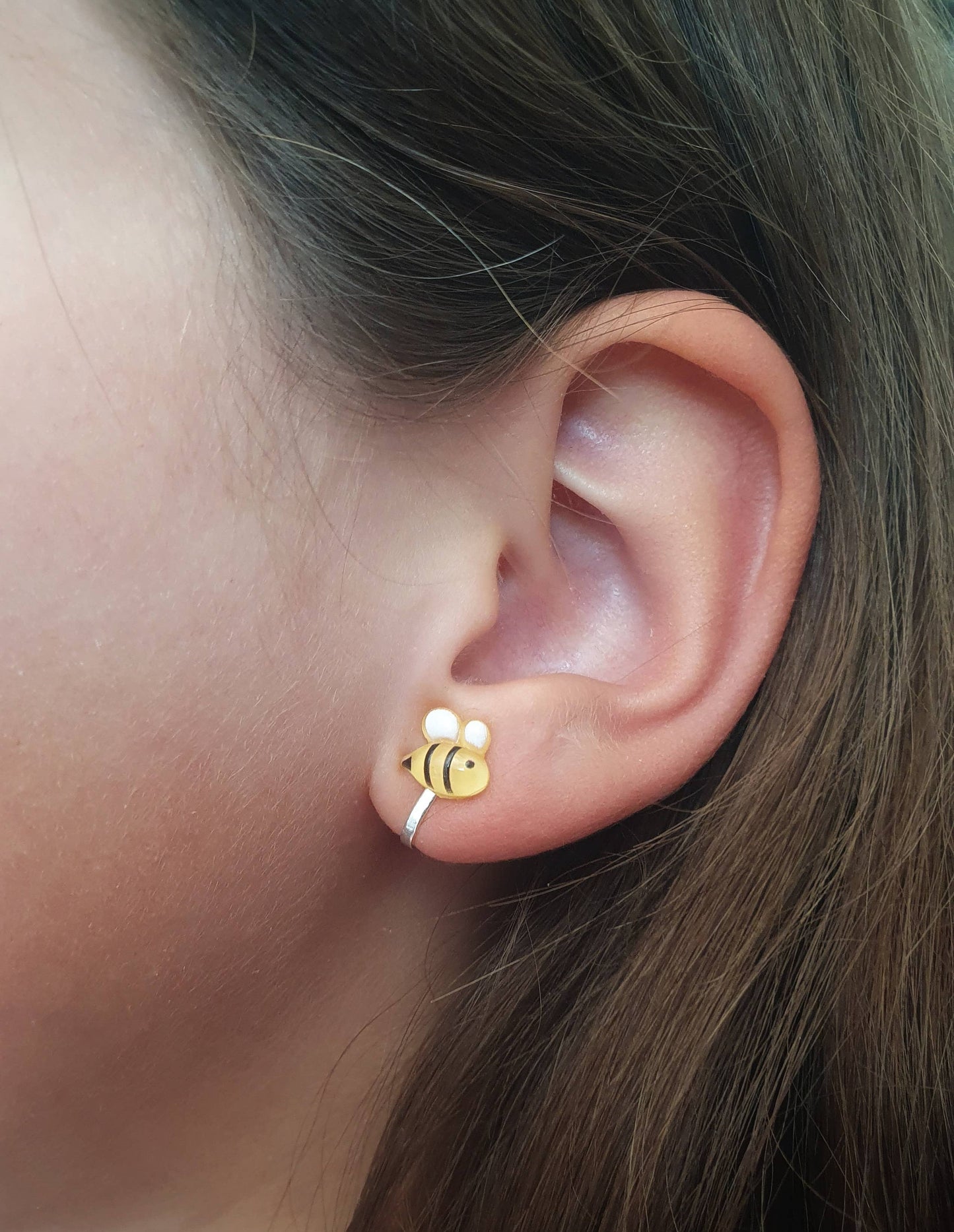 Clip-on earrings for children - bee and dragonfly