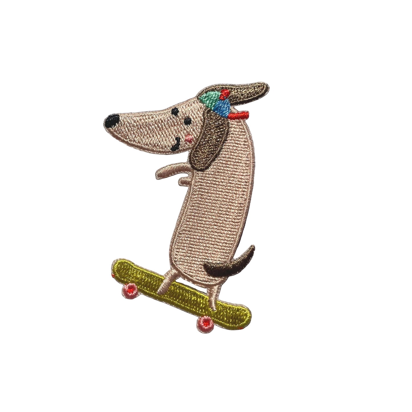 Iron-On Patch Dachshund on Skateboard – Patch for Kids