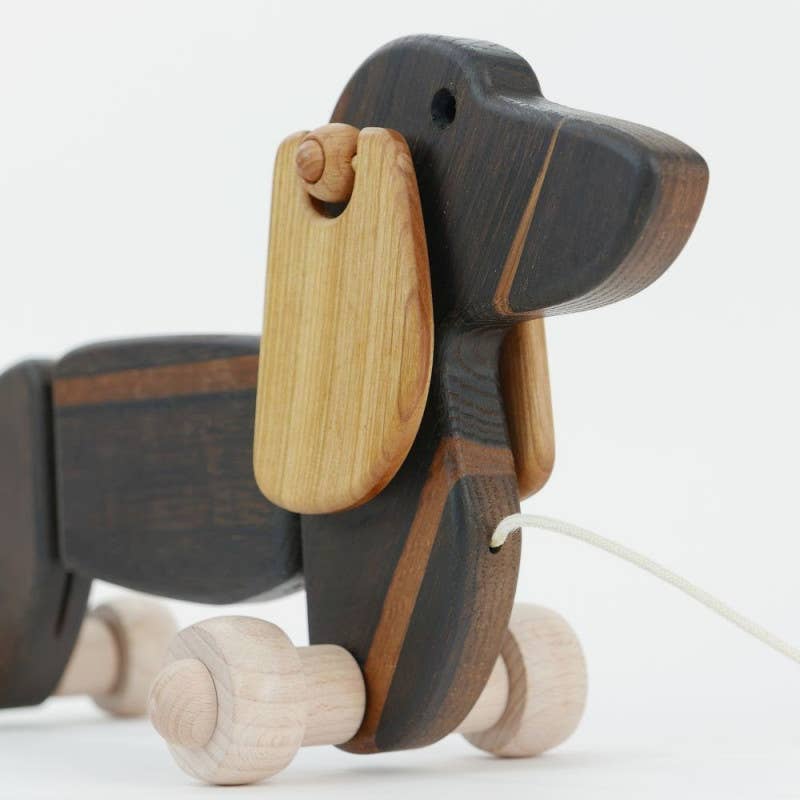 Wooden Dachshund on Wheels - Large Toy Dog