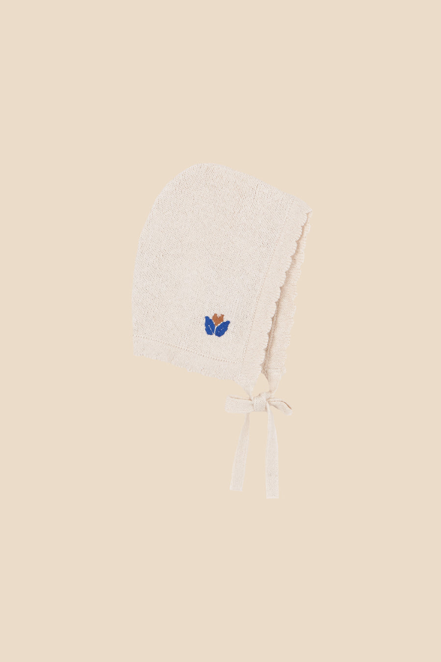 Capota punto bordados flor bebé