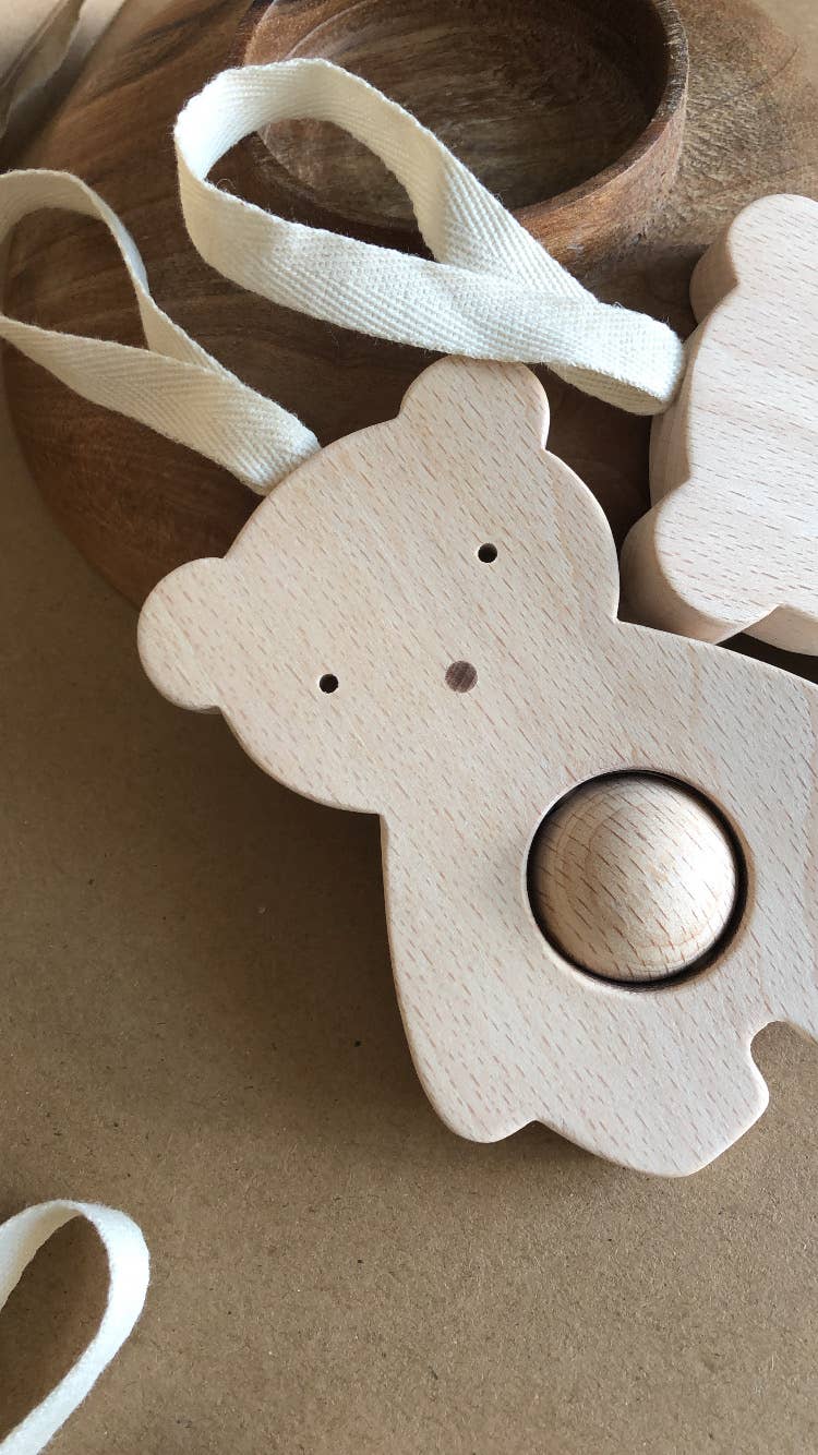 Wooden bear rattle - JOJO
