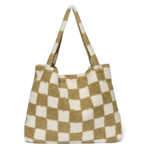 Toast Checked Teddy Mom Bag