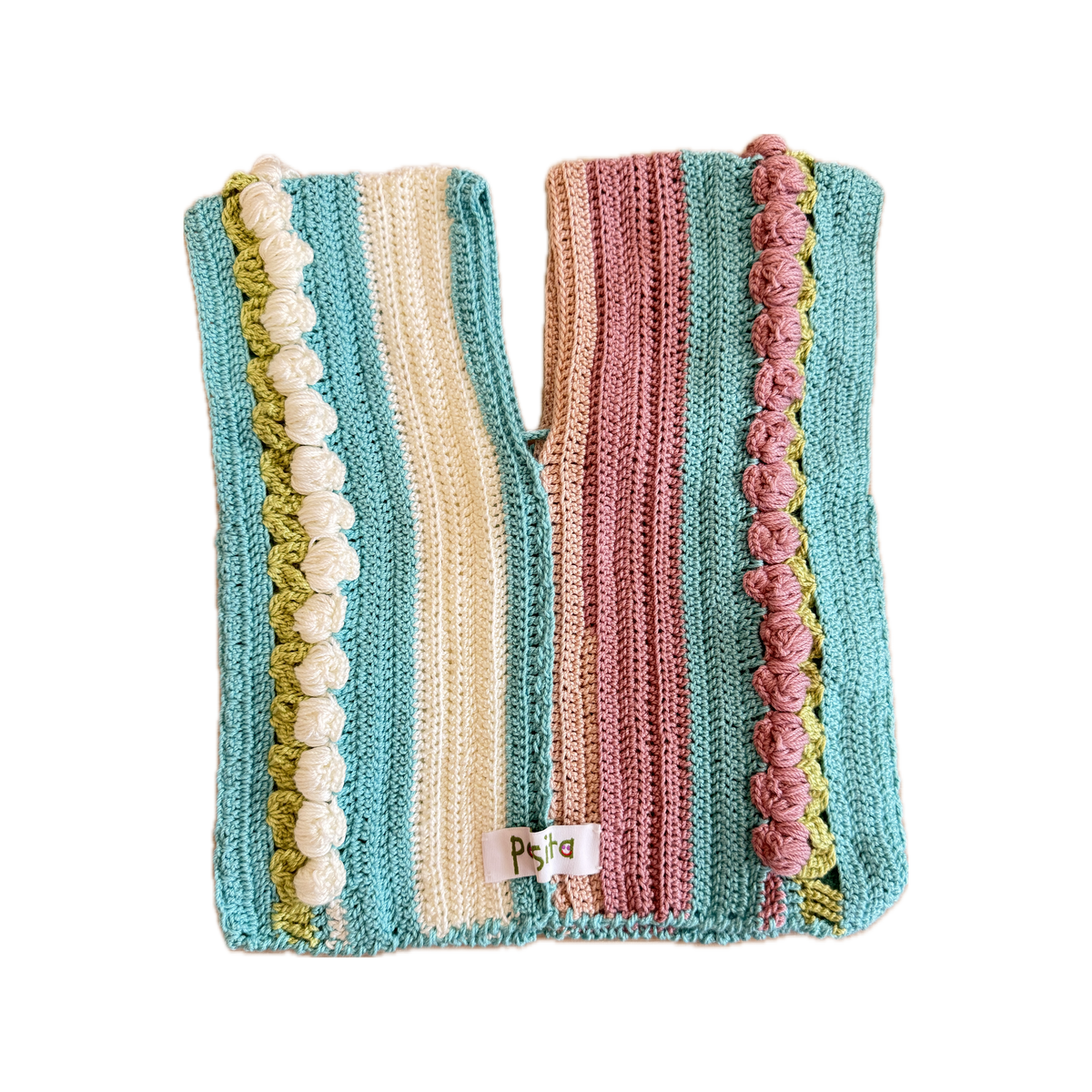 Pastel Pom-Pom Detail Vest