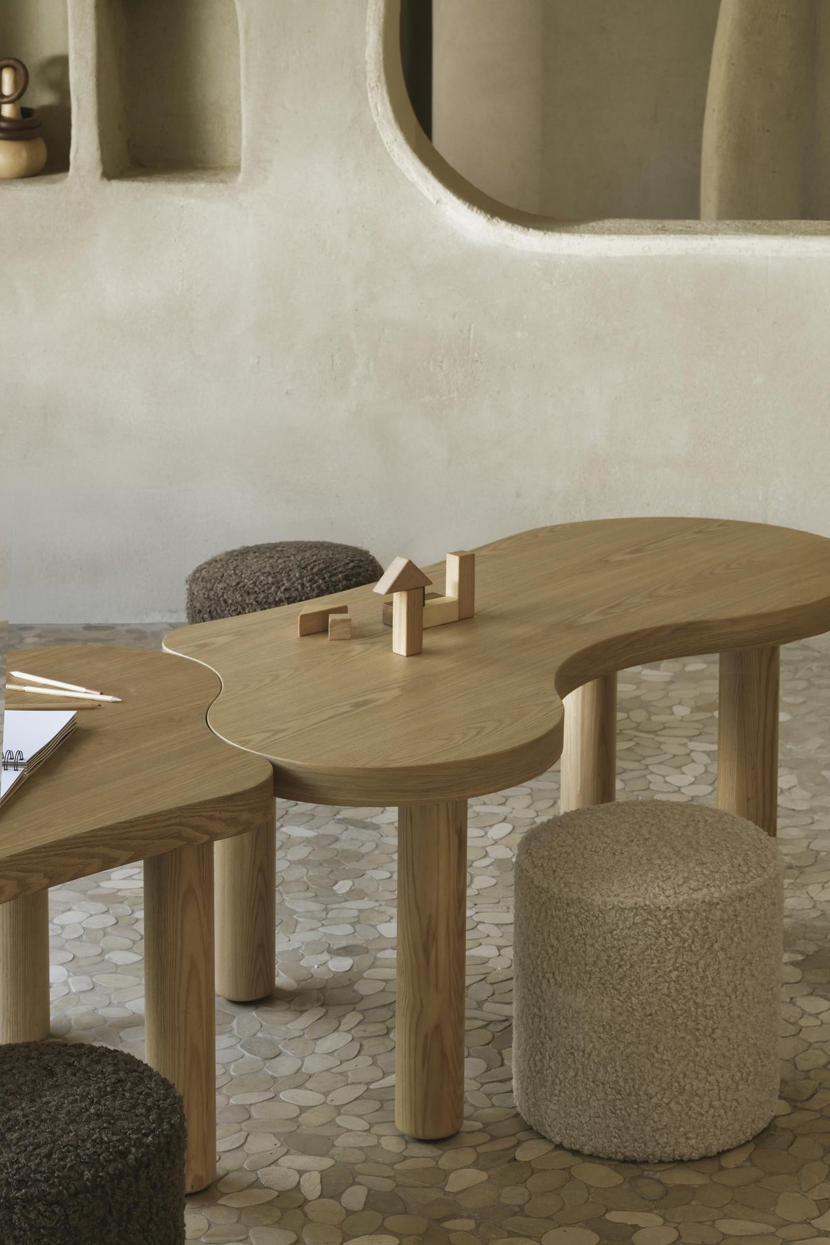 Modular Organic Kids Table - Natural Ash