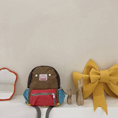 Retro Color-Block Kids Toddler Preschool Backpack