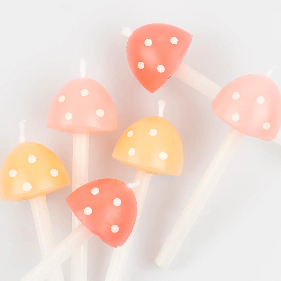 Mushroom Birthday Candles (x 6)