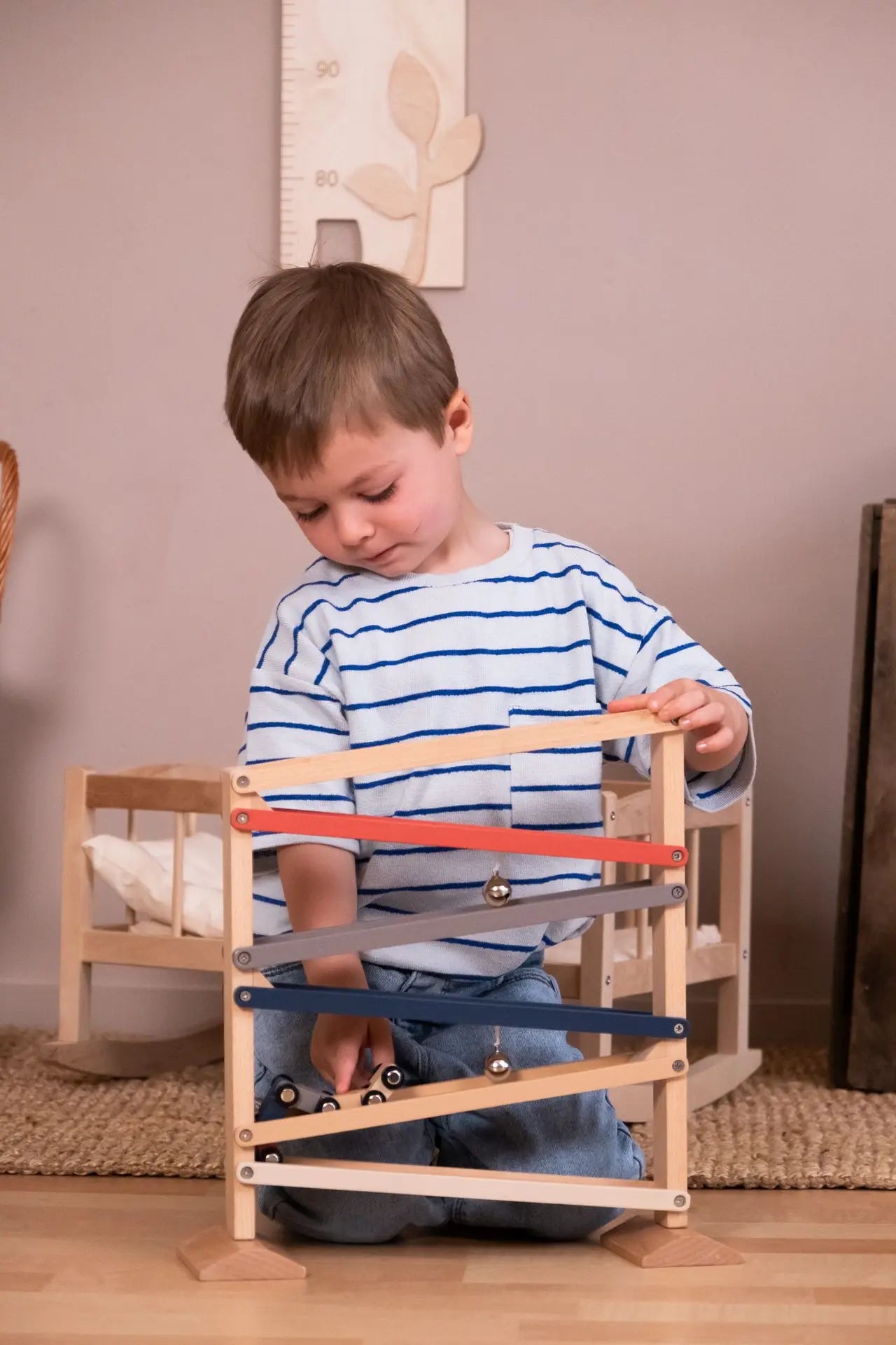Slide game with cars and bell