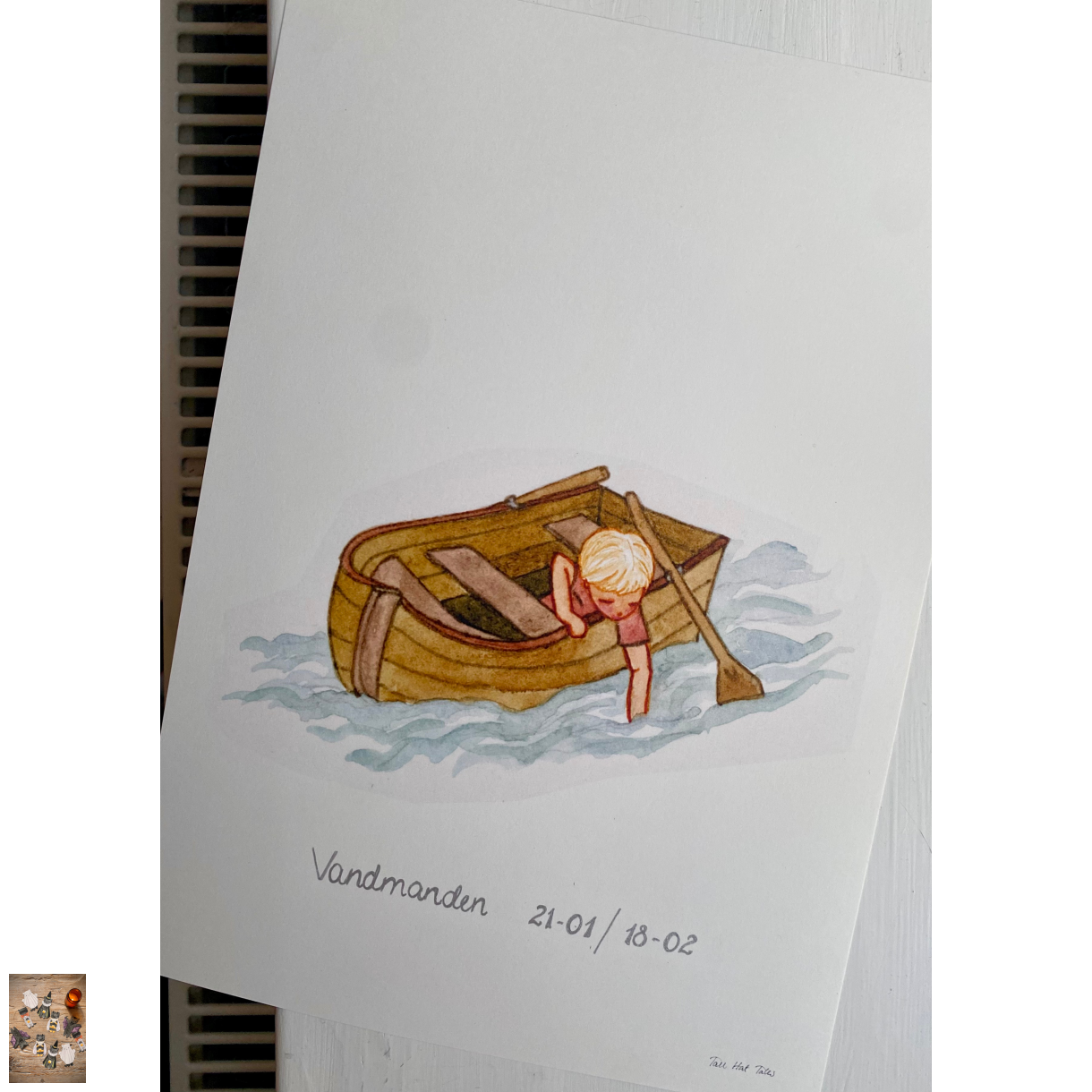 Jolle med dreng A4 plakat