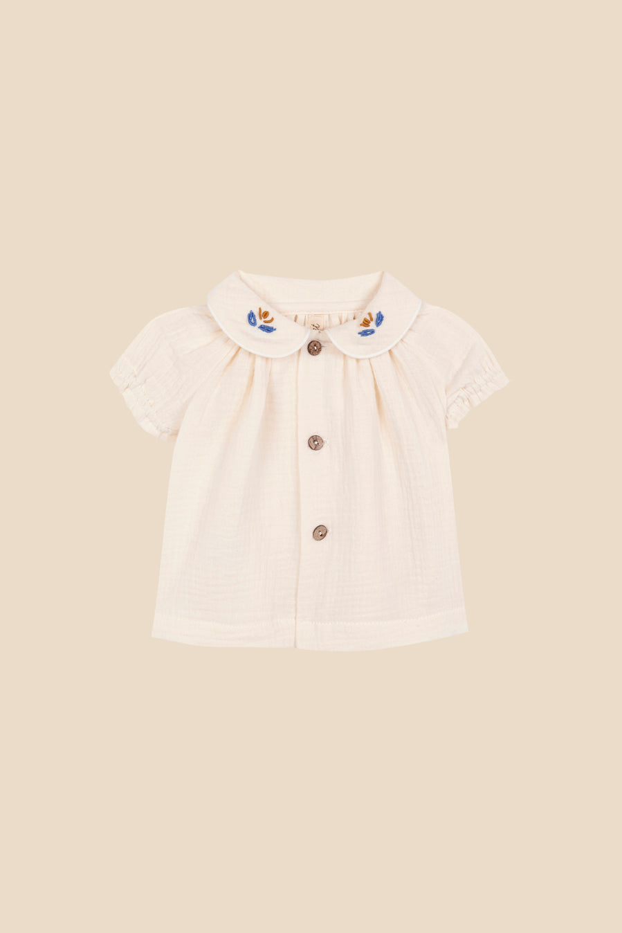 Blusón crudo bordado recién nacido