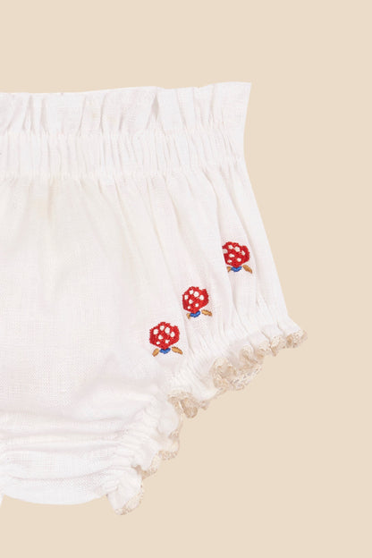 Set camisa lino bordada recién nacido