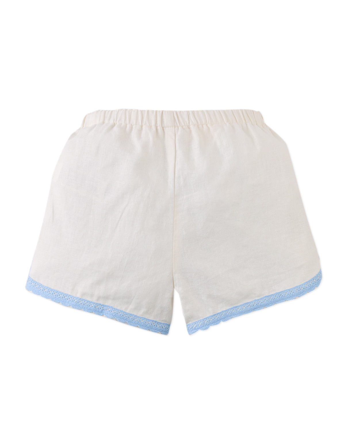 Nelly Cross-Stitch Shorts with Lace Trims