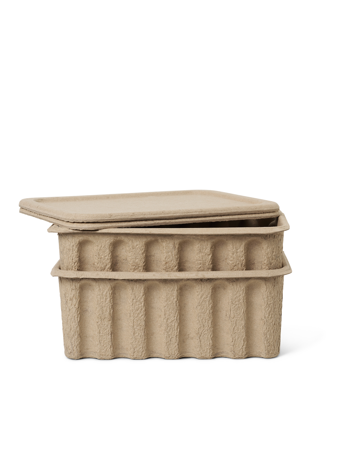 Paper Pulp Box - Set of 2 - Brown