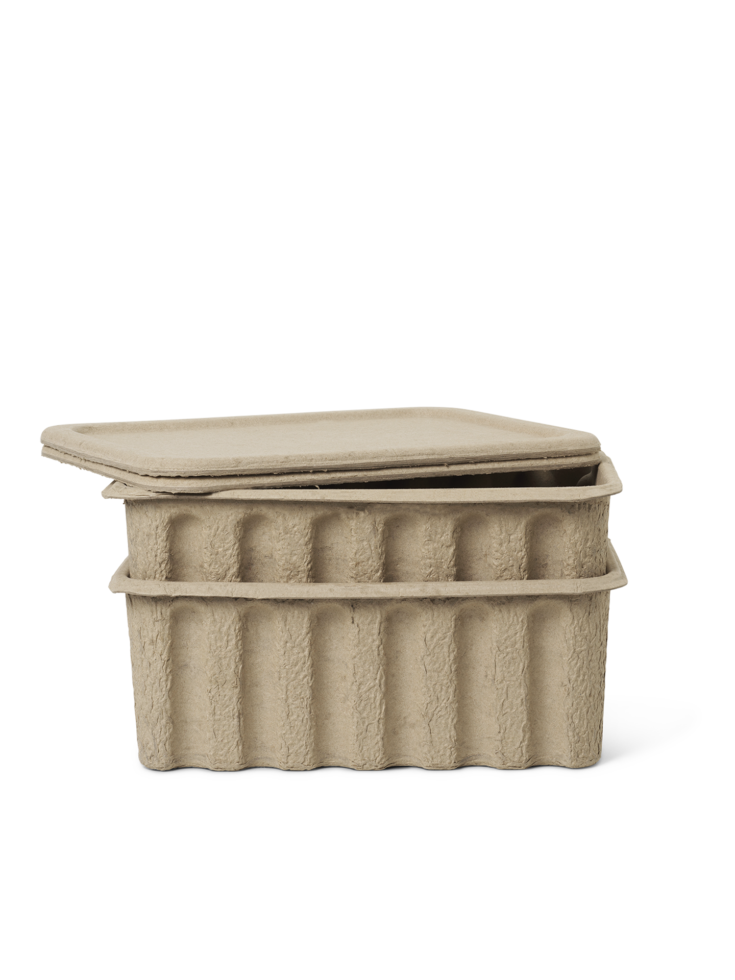 Paper Pulp Box - Set of 2 - Brown