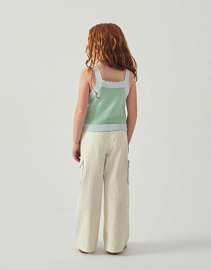 Ariana Cargo Pants with Embroidered Pockets & Paperbag Waist
