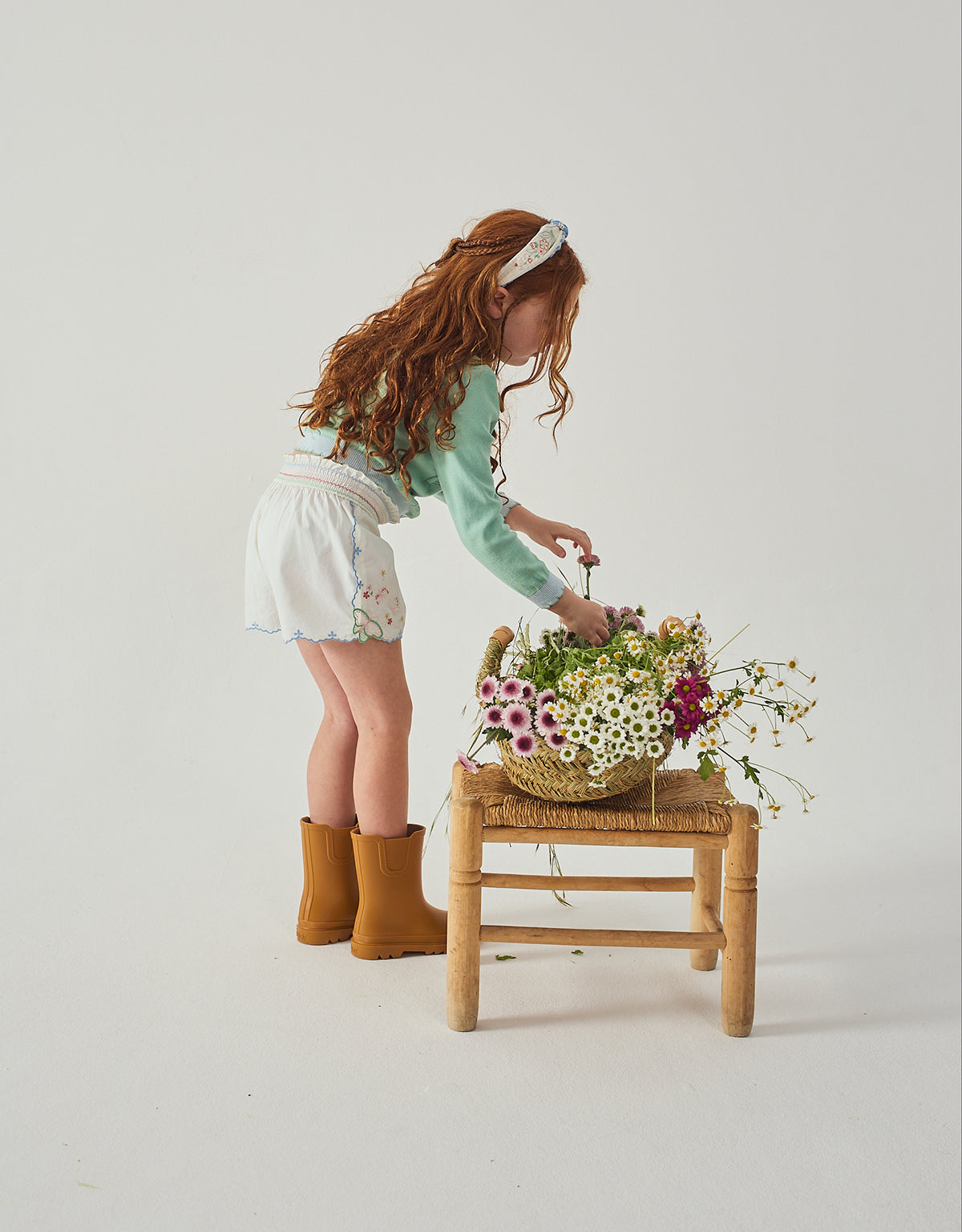 Jisoo Shorts with Butterfly Embroidery & Scalloped Edges