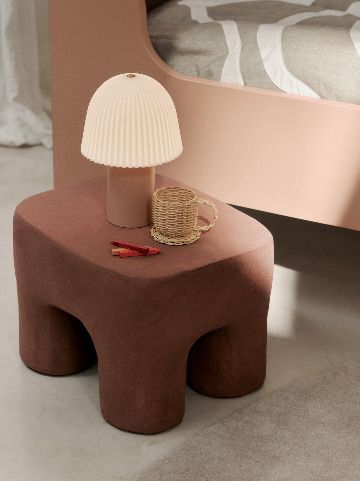 Frill Portable Lamp - Rose/White