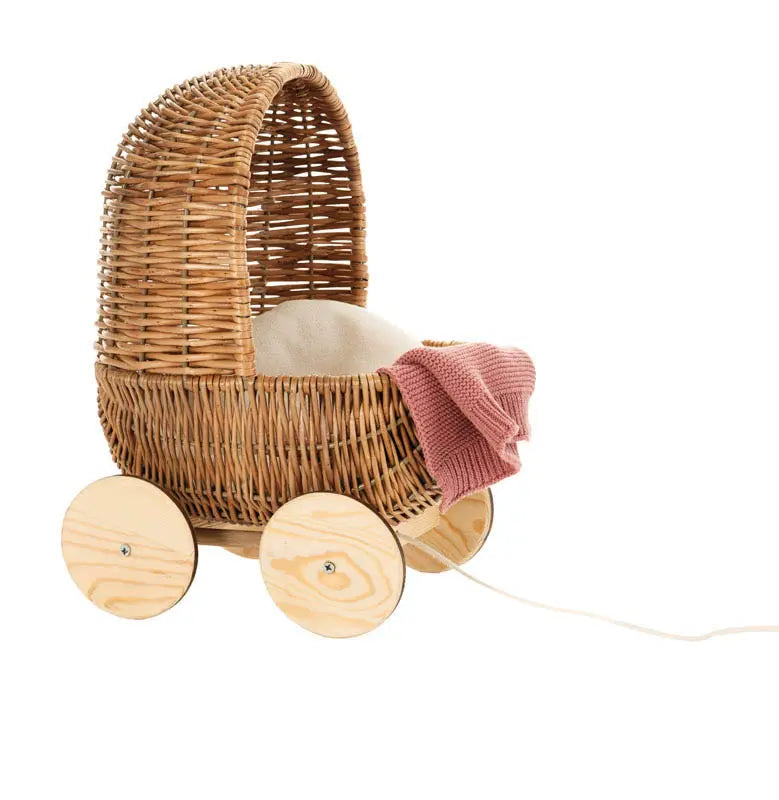 Small wicker doll pram