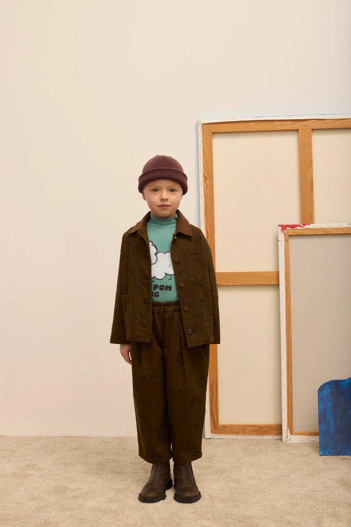 City dog all over canvas pants