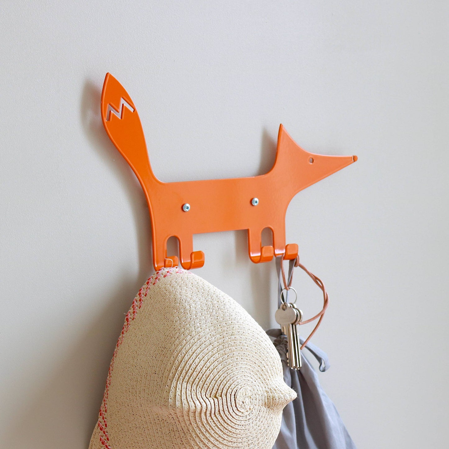 Kids Wall Hook Fox Orange