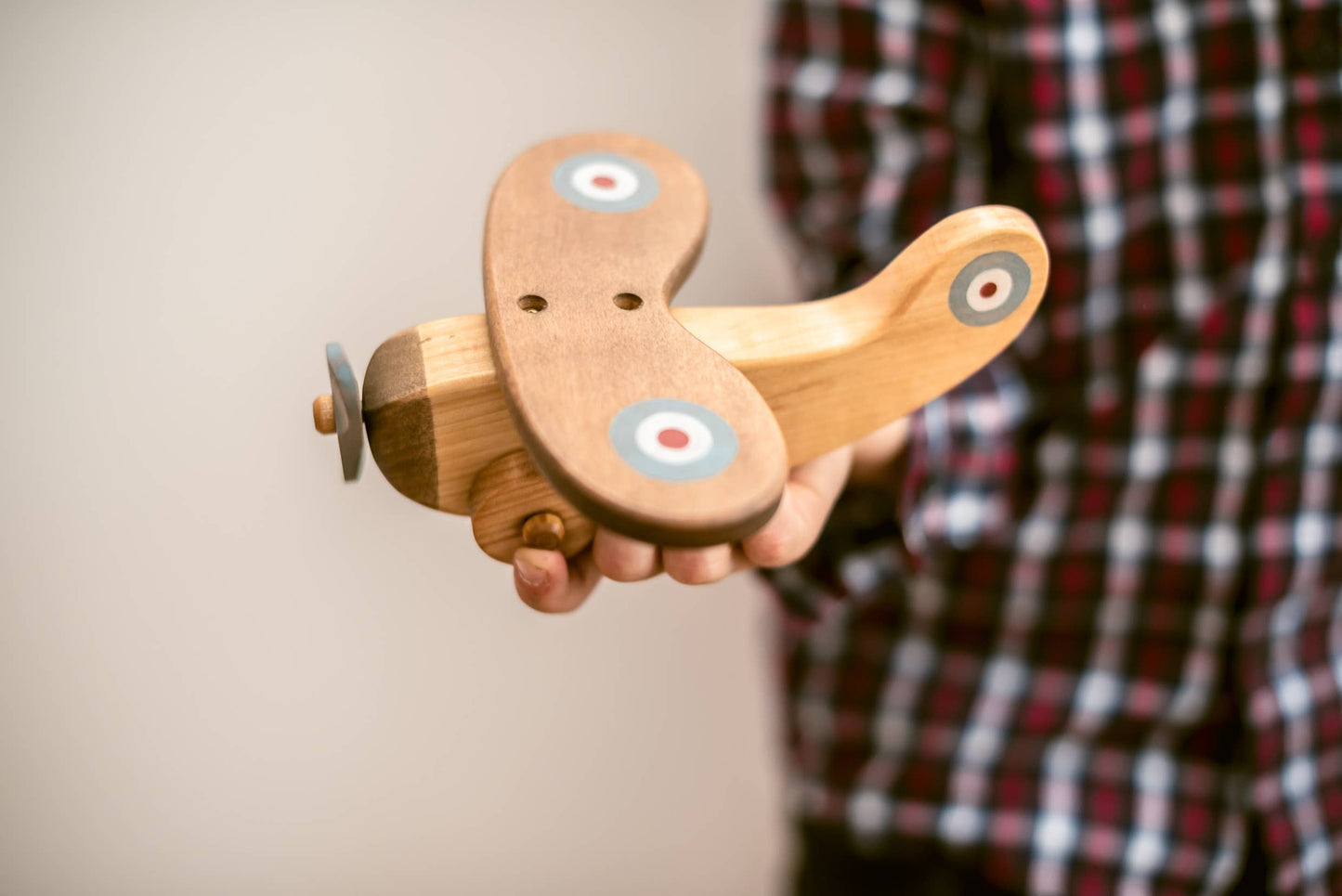 Handcrafted Birch Wood Plane Toy