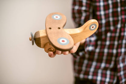 Handcrafted Birch Wood Plane Toy