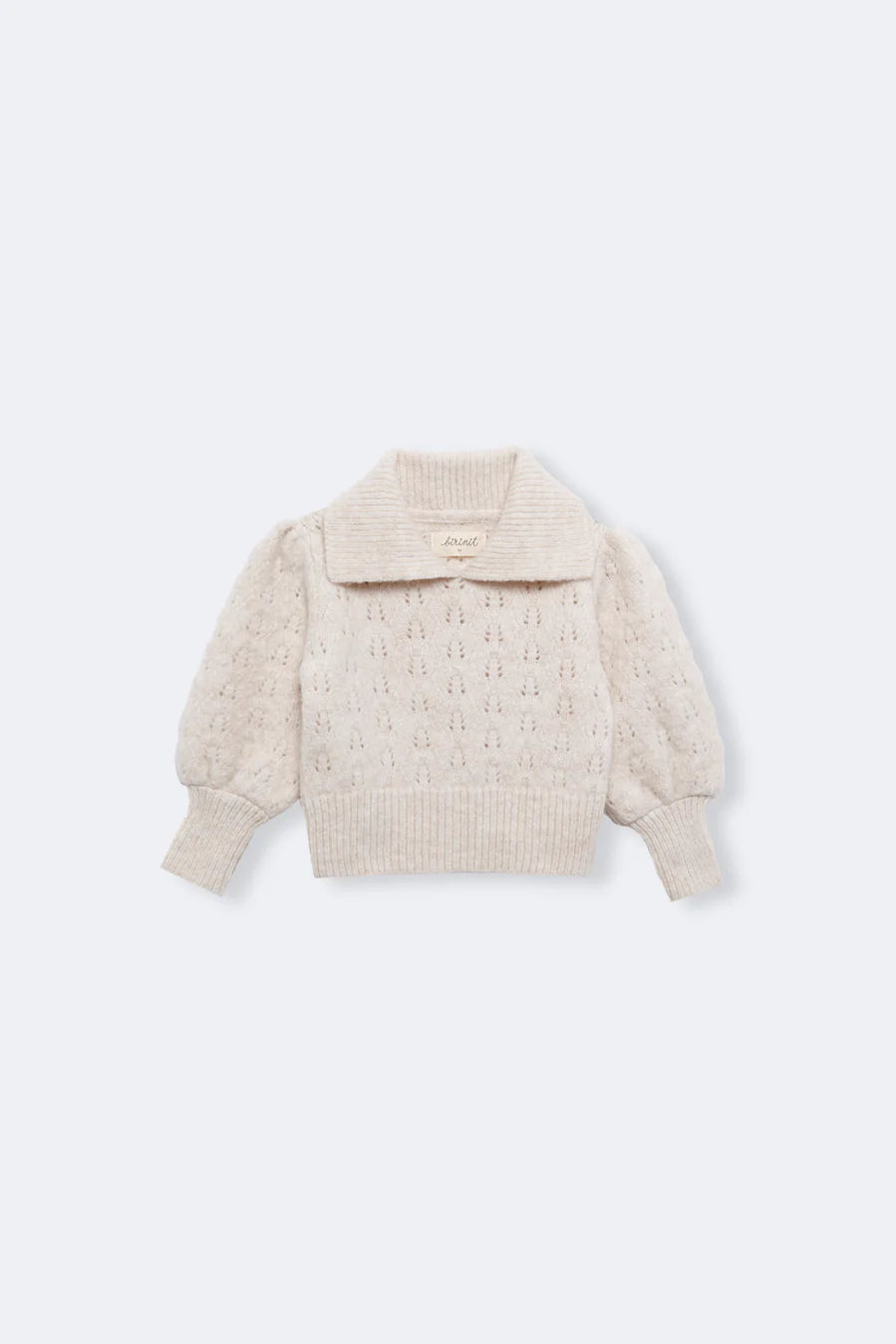 Biri ivory v-neck knit sweater baby